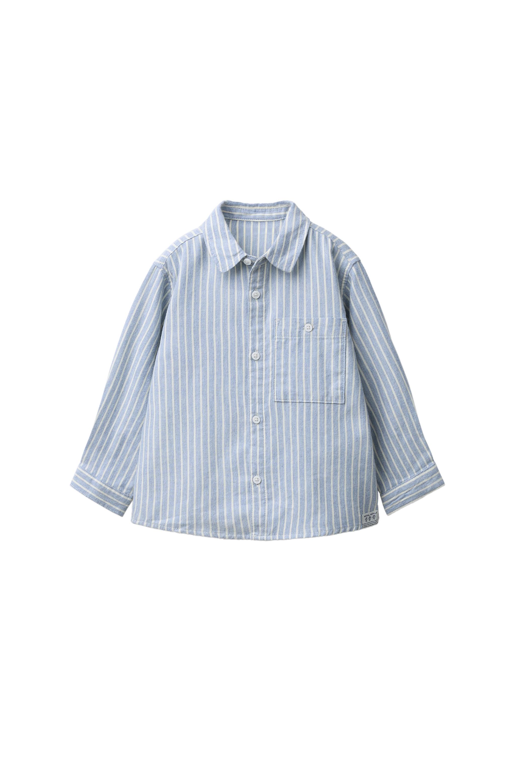 トップス everyone button-down stripe shirt SOFT TOUCH STRIPED SHIRT - Blue | ZARA South Africa