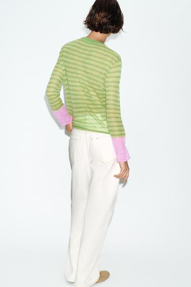 STRIPED KNIT JUMPER - Green stripe by Zara - Image 5