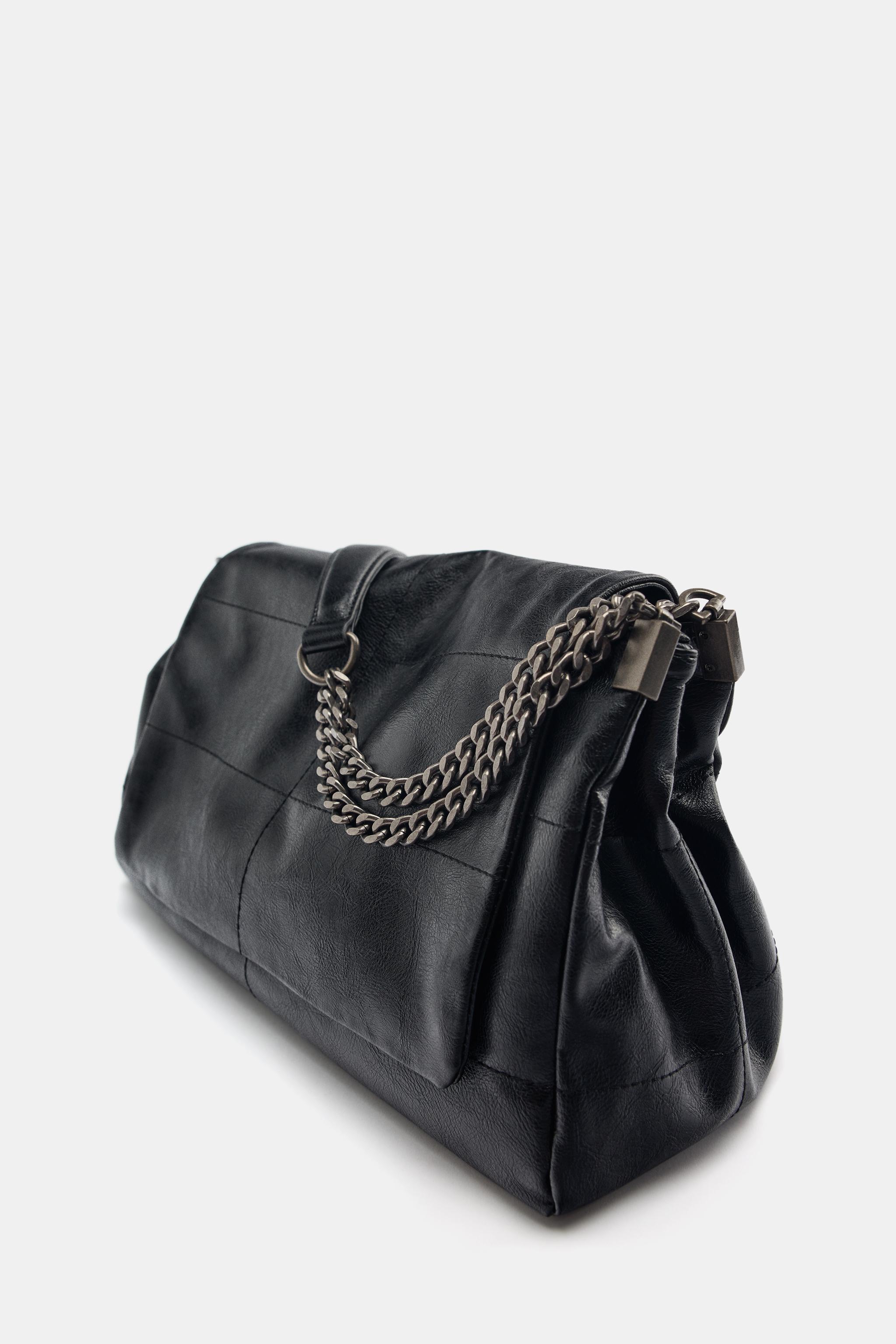 ROCK FLAP SHOULDER BAG Black ZARA Spain