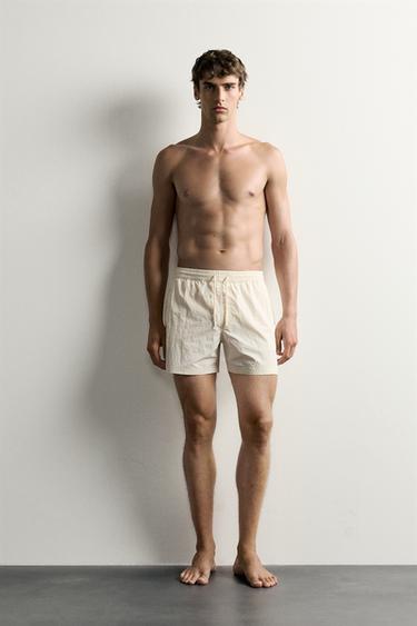 MAILLOT DE BAIN MI-LONG BASIQUE - Écru de Zara - Image 0