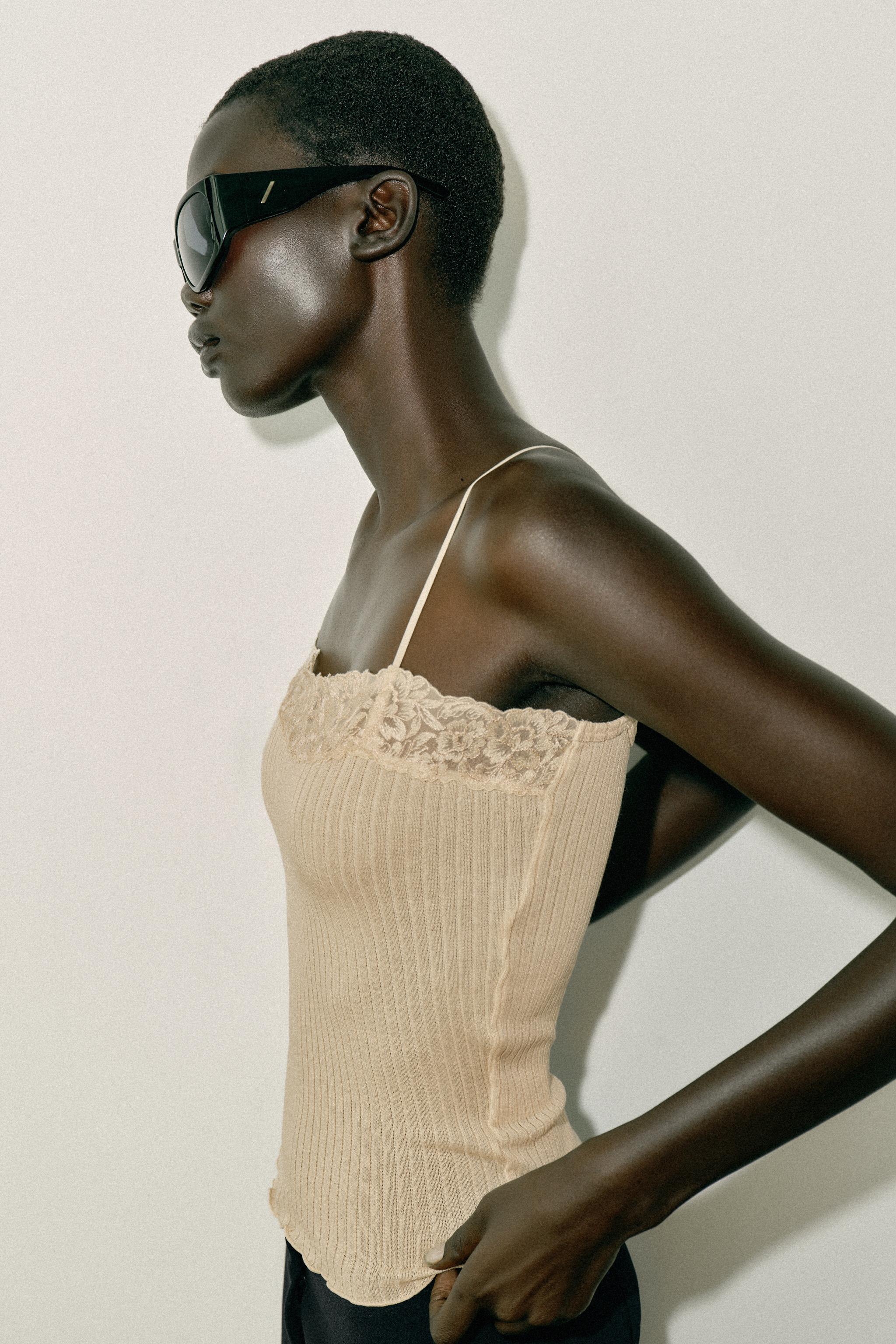 Женские топы Zara LACE CAMISOLE — фото 3