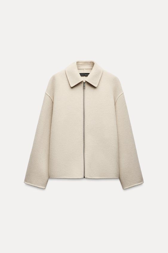 ZW COLLECTION VLNĚNÉ SAKO - Smetanová od Zara - Obrázek 4