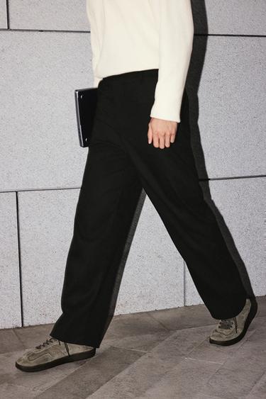 TEXTURED BALLOON FIT TROUSERS - Black by Zara