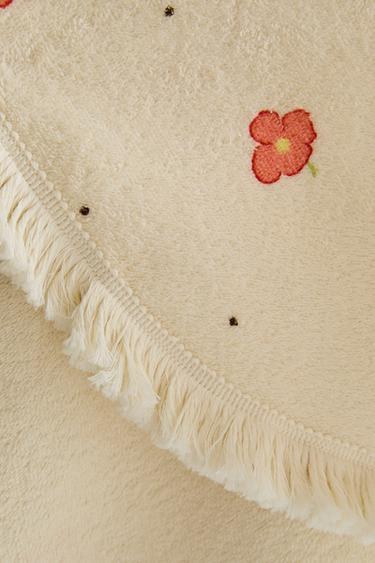 CHILDREN'S FLORAL BEACH PONCHO - Cream by Zara - Image 3