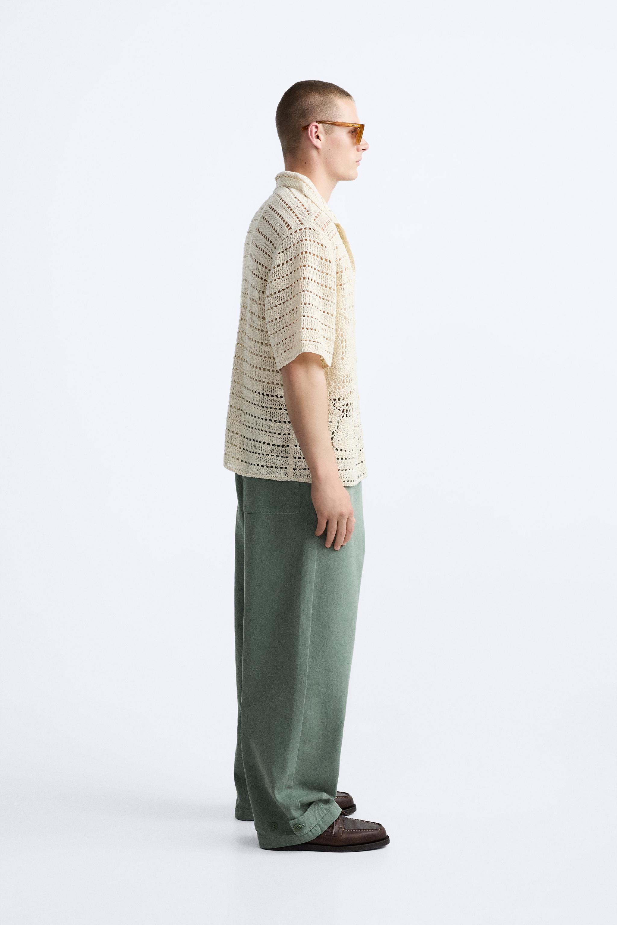 フローラルクロシェシャツ - オフホワイト | ZARA Japan / 日本