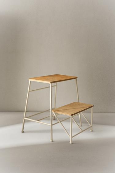 HOCKER | HOLZTREPPE ZWEI STUFEN - Hellbeige von Zara