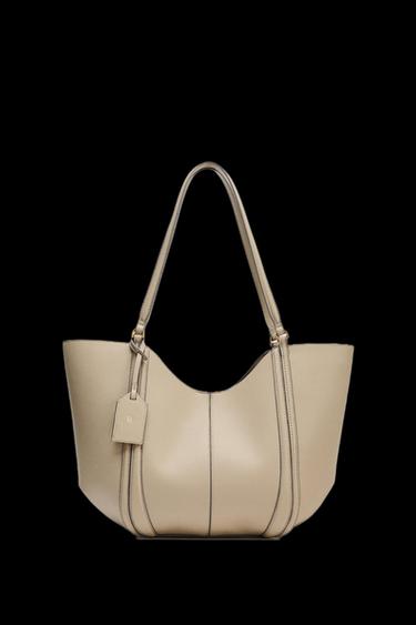 BOLSO MAXI SHOPPER - Beige de Zara - Imagen 0