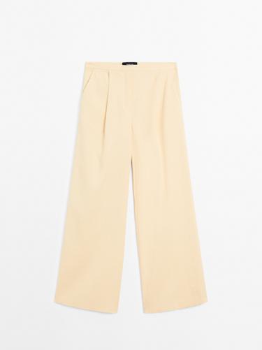 Zara Linen blend suit trousers - Beige