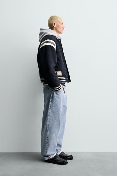 CHAMPION® X ZARA PADDED BOMBER JACKET - Navy blue by Zara - Image 3