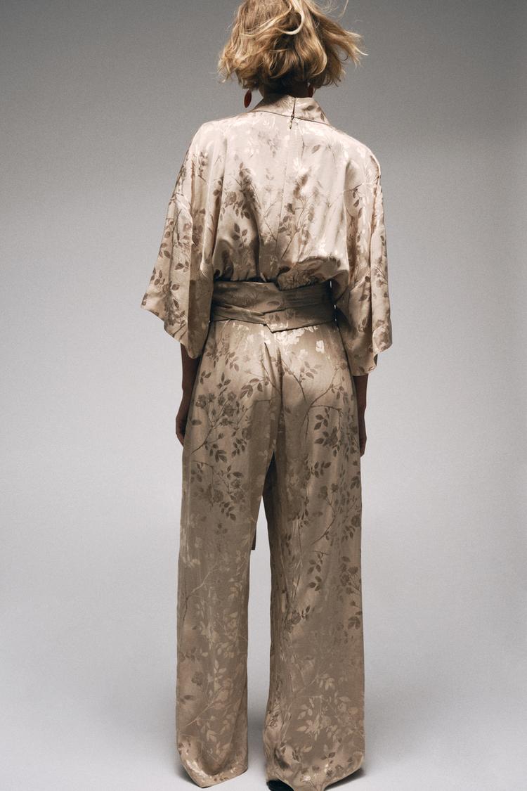 Enterizo kimono jacquard con cinturón 3