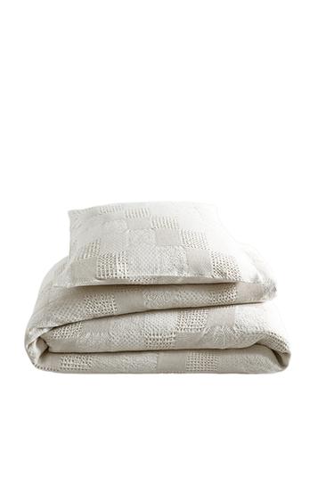 Zara PATCHWORK BEDSPREAD - Ecru