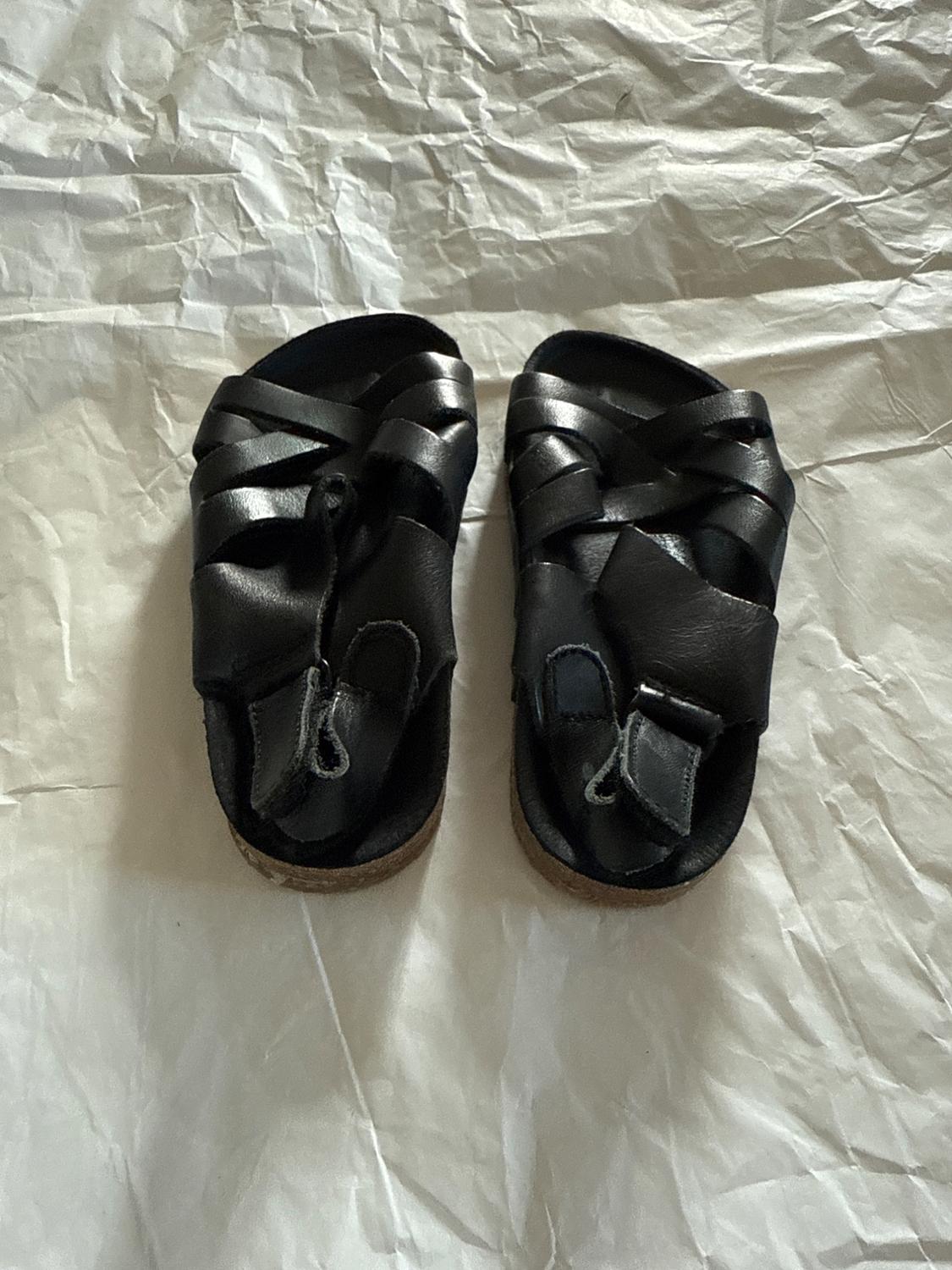 BABY SANDALS LEATHER BLACK - Image 2