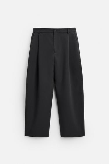 PANTALÓN RELAXED FIT PLIEGUES - Gris de Zara
