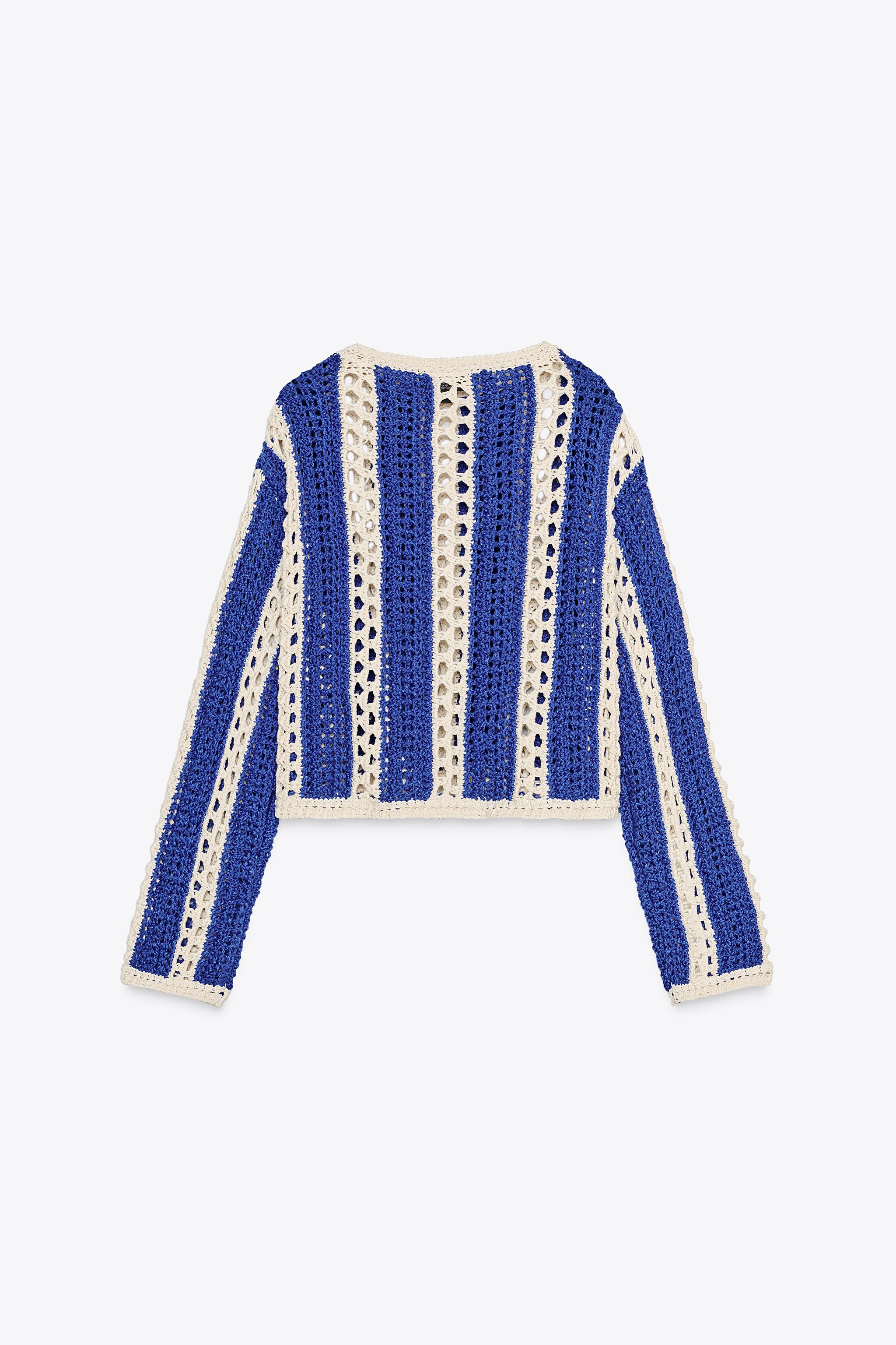 ZARA - ZARA クロップドニットセーター パールビーズ Mサイズ