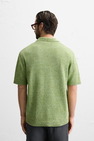 CHEMISE EN MAILLE À TEXTURE BOUCLÉ - Vert de Zara - Image 2