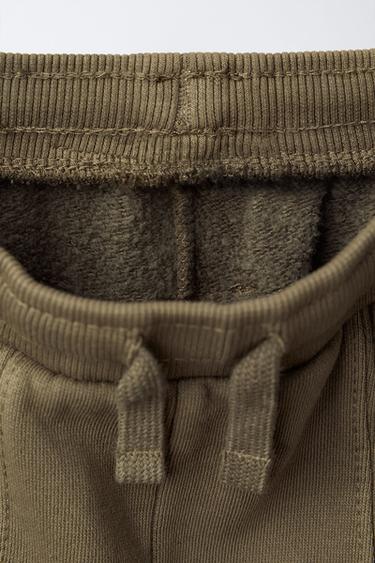 PANTALON DE JOGGING NERVURÉ TEINT EN PIÈCE - Kaki de Zara - Image 2