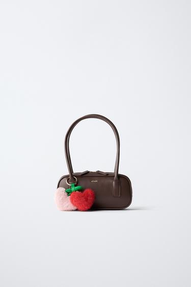 Zara CHARM SHOULDER BAG - Brown