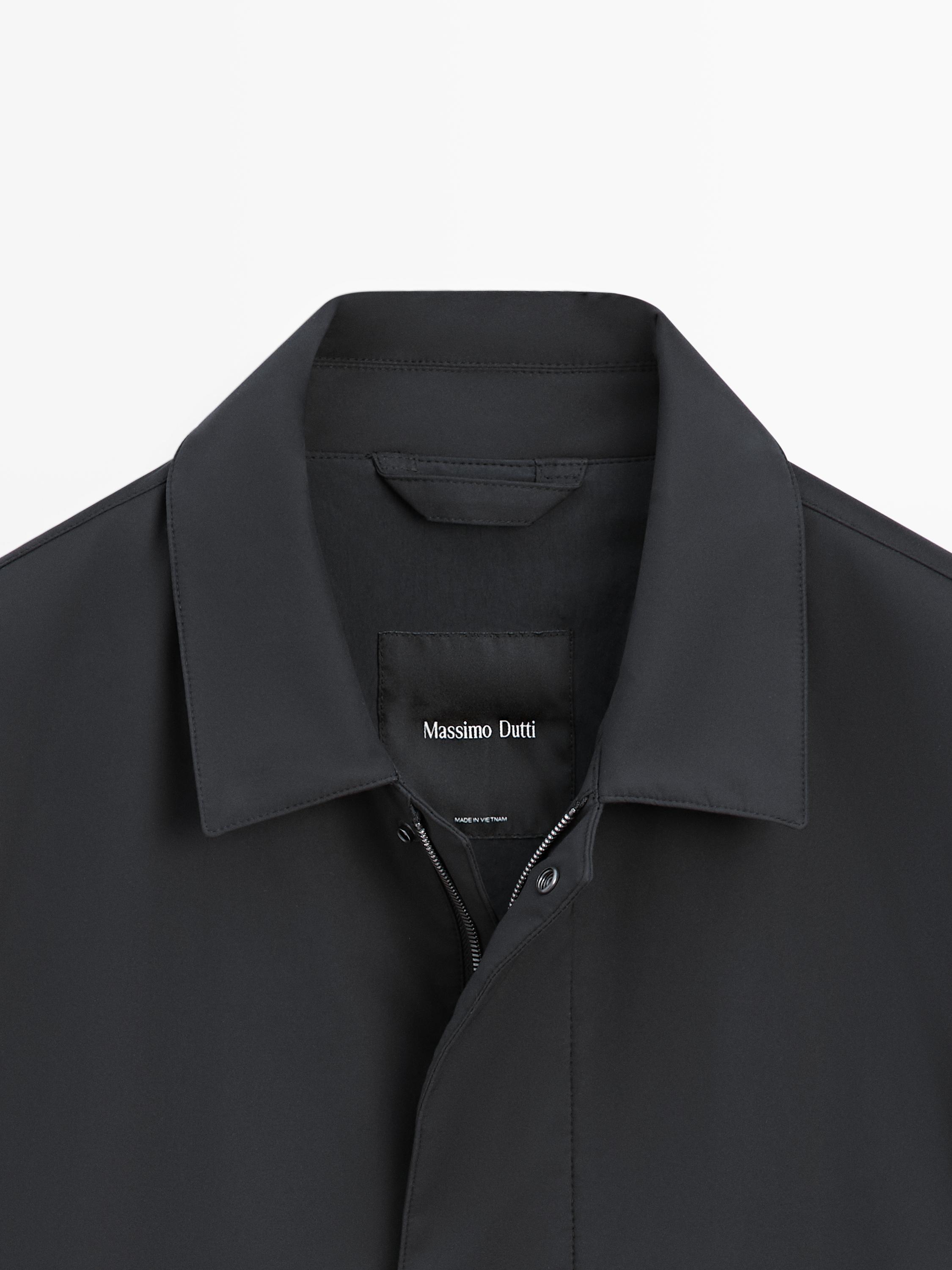 Water-repellent fabric trench coat