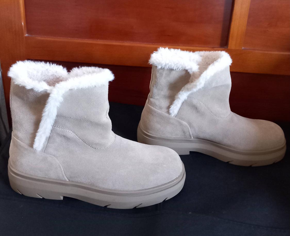 SPLIT SUEDE FAUX SHEARLING BOOTS - Image 2