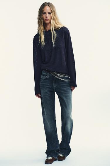 TRF LOW-RISE WIDE-LEG JEANS - Midnight blue by Zara - Image 0
