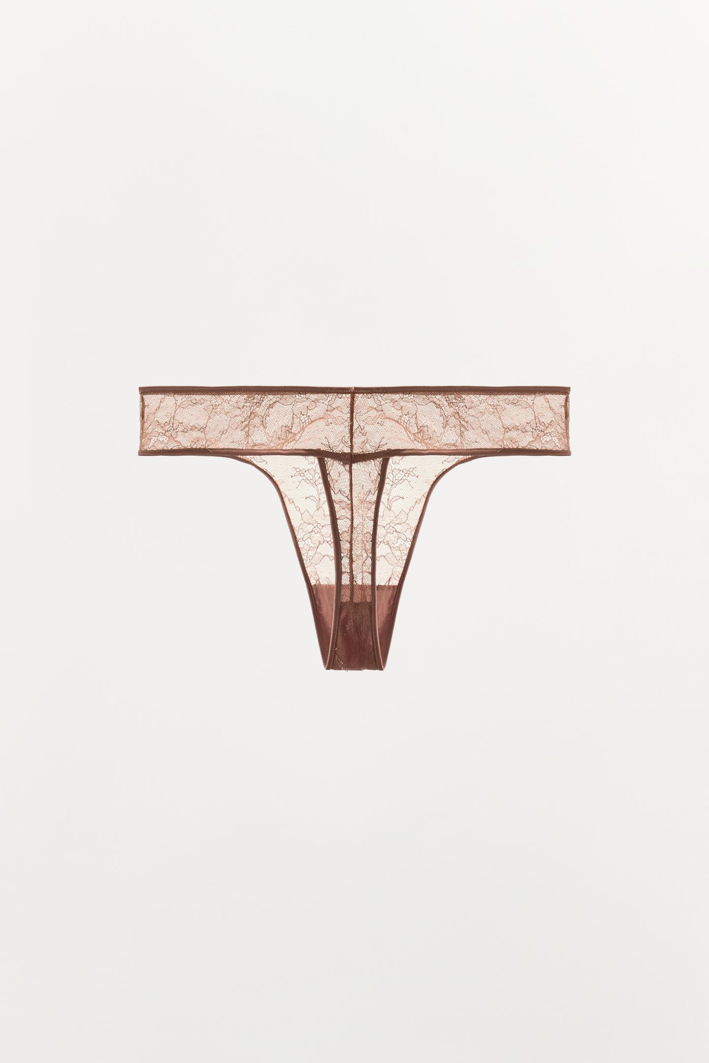 Трусы-стринги, кружево — Zara, цвет: Бледный розовый — фото 6
