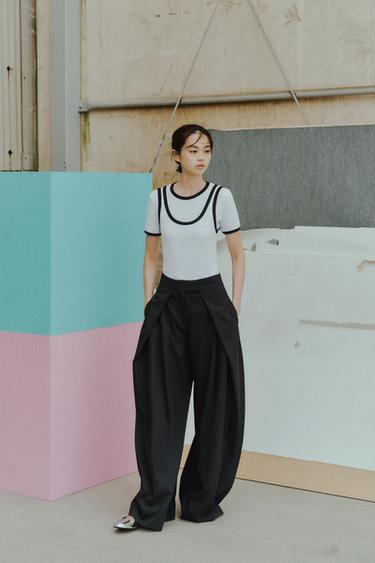 ZW COLLECTION ピンストライプ柄パンツストライプZaraのZW COLLECTION ピンストライプ柄パンツ - ストライプ 