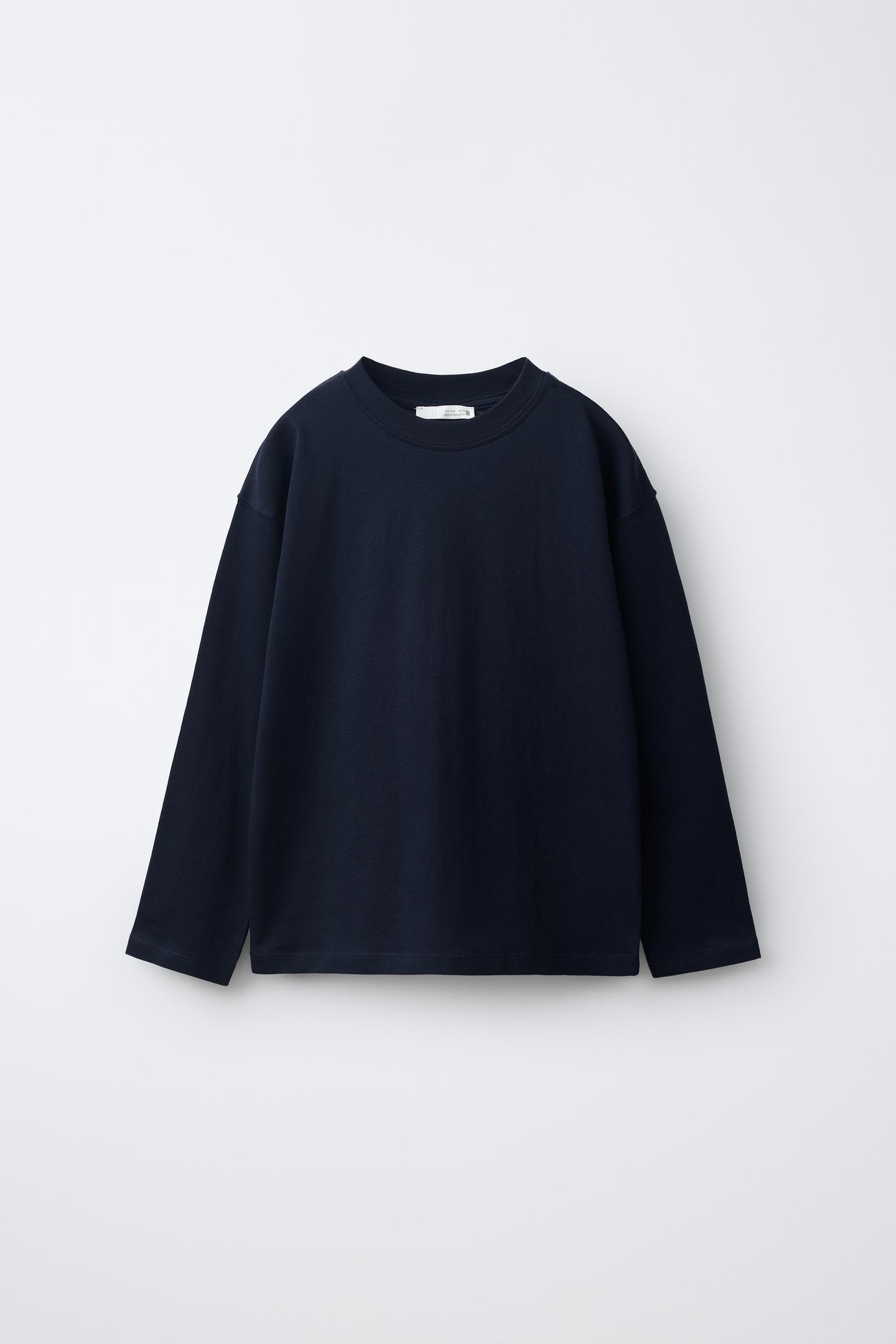 Детские футболки Zara 3-PACK OF Solid Long-Sleeve T-SHIRTS, цвет: Тёмно-синий — фото 2