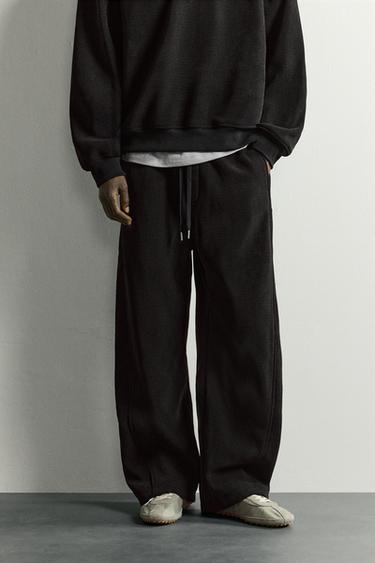 Zara RELAXED FIT JOGGERS - Black