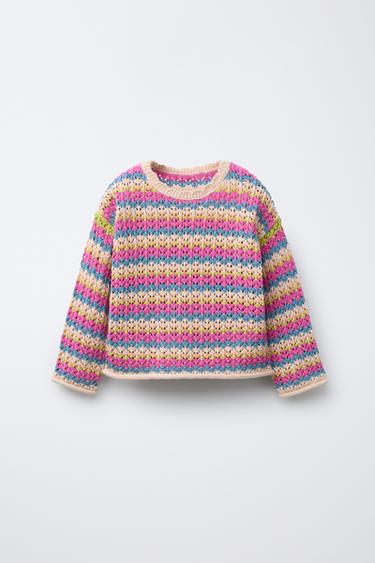 JERSEY PUNTO RAYAS MULTICOLOR - Rosa de Zara