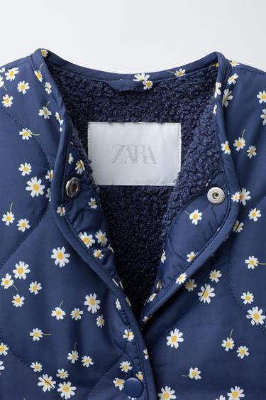 VESTE REMBOURRÉE IMPRIMÉ MARGUERITE - Bleu marine de Zara - Image 2