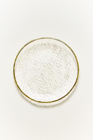 RAISED GLASS SIDE PLATE WITH GOLD RIM - Transparent by Zara