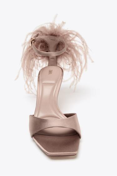 FEATHER HIGH-HEEL SANDALS - Beige by Zara - Image 2