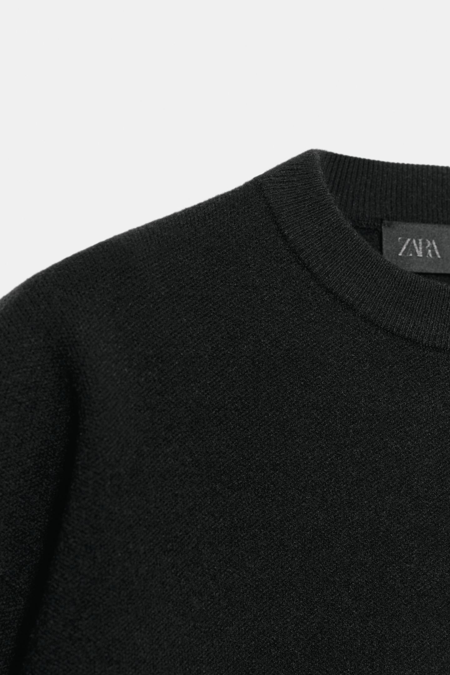 Женский свитер Zara Shoulder Pad Knit Jumper, цвет: Чёрный — фото 6