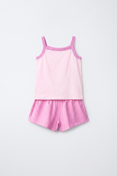 6-14 ЛЕТ/ ПИЖАМА В ПОЛОСКУ НА БРЕТЕЛЯХ — РОЗОВЫЙ от Zara