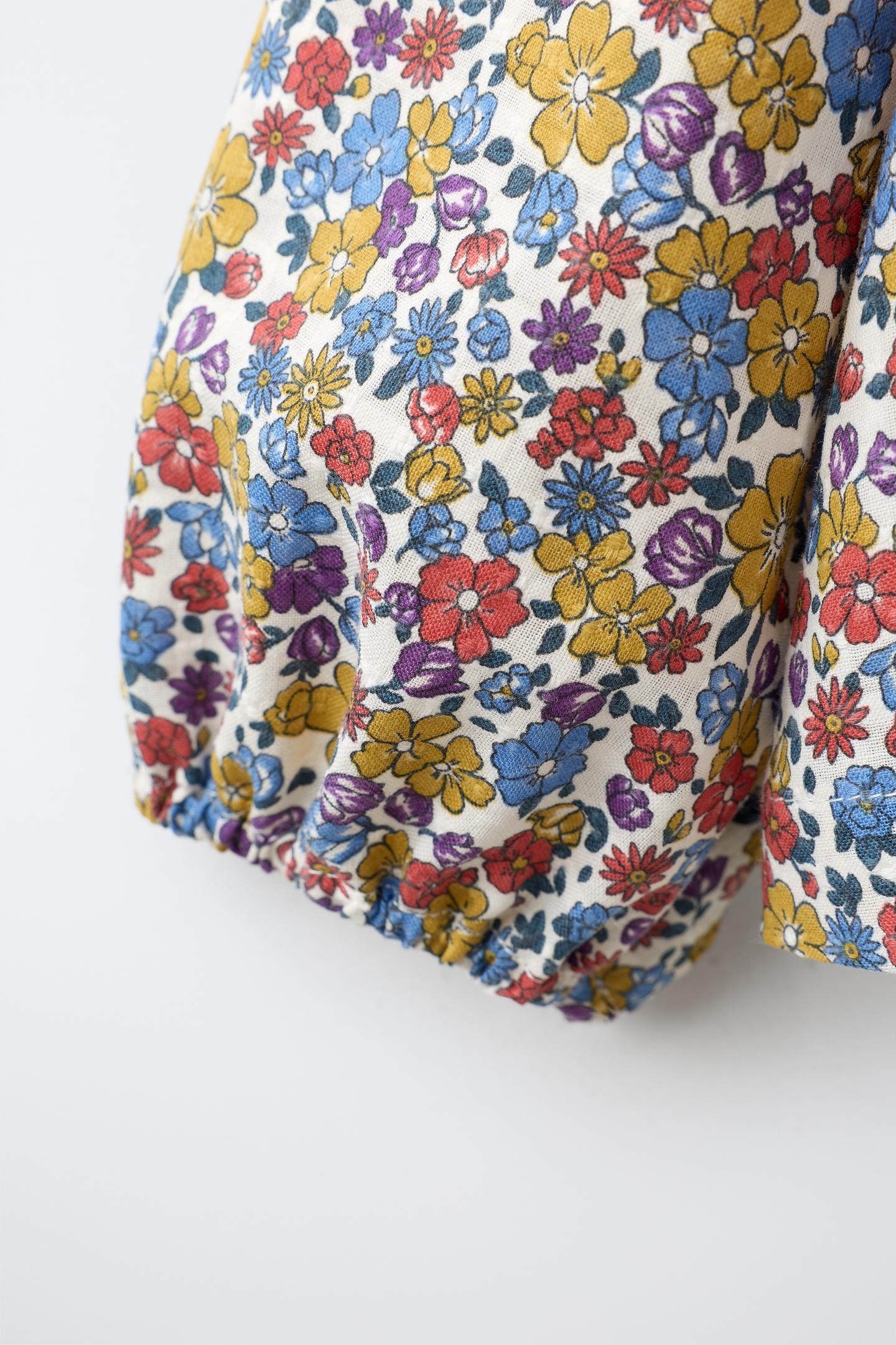 Детская рубашка Zara Ditsy Floral Print, цвет: Разноцветный — фото 5