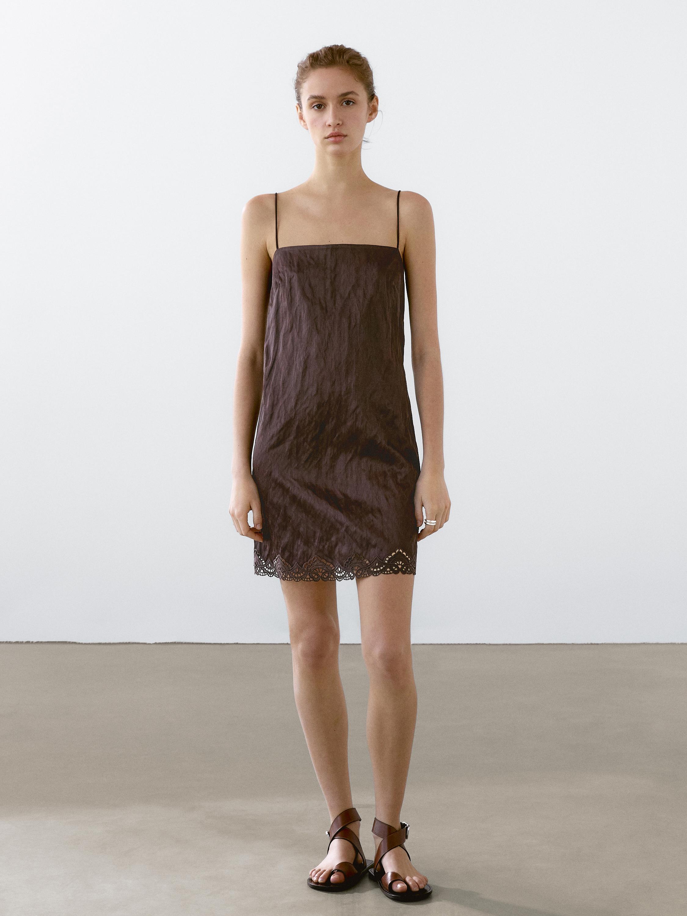 Mini dress with blonde lace detail - various | ZARA United