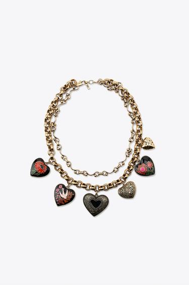 PACK OF 2 METAL HEART NECKLACES - Golden by Zara - Image 0