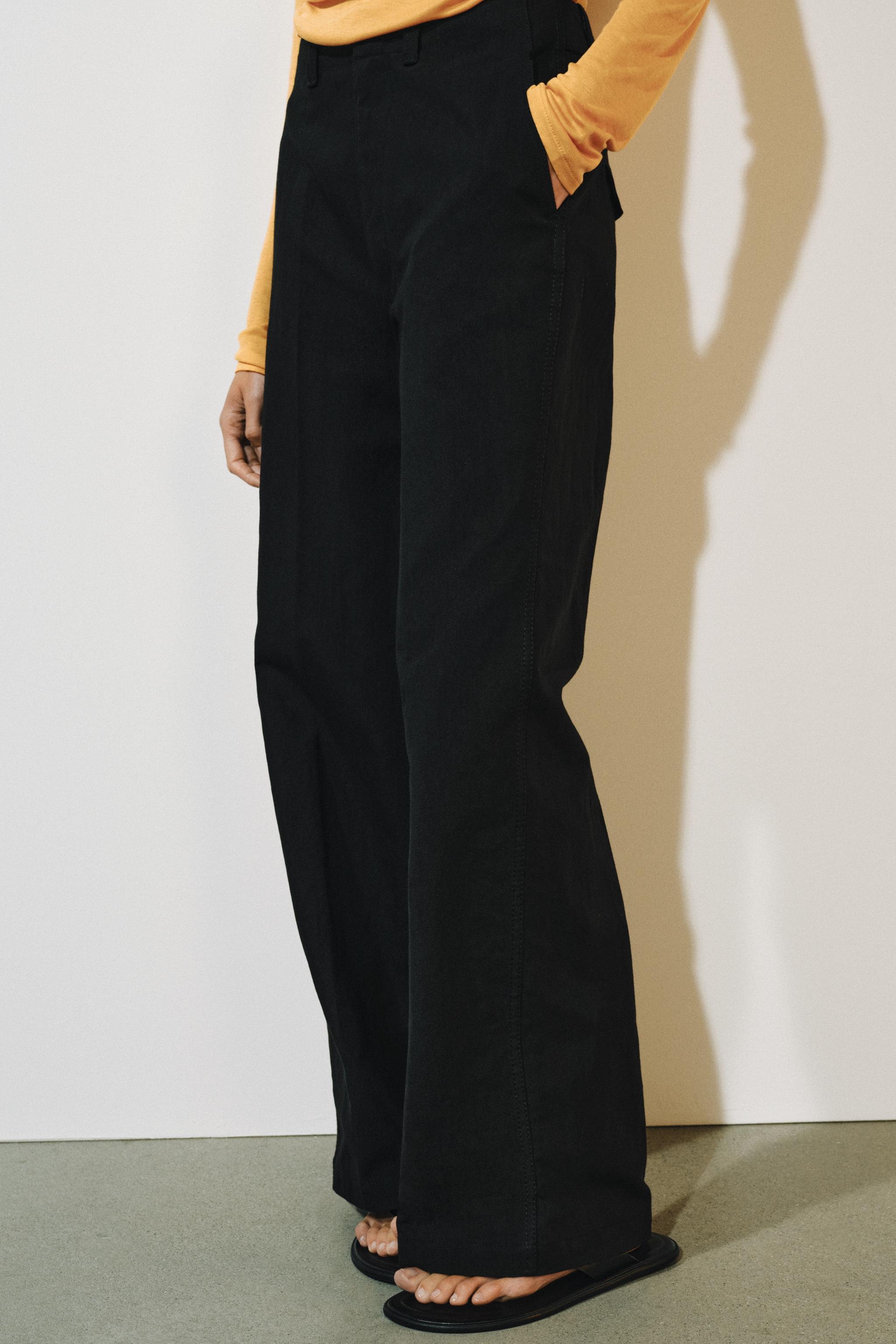 ZW COLLECTION STRAIGHT-LEG TROUSERS - Black | ZARA United States
