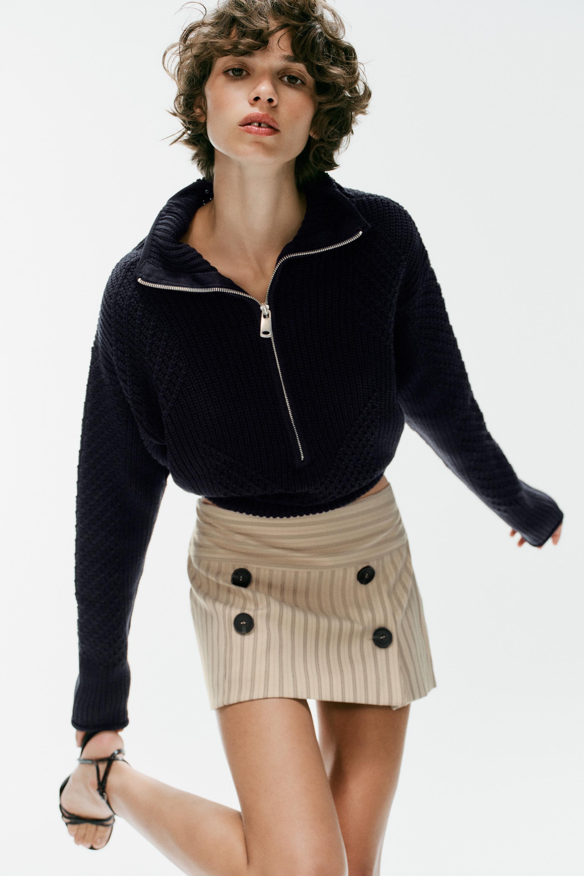 BUTTONED SKORT — Light brown