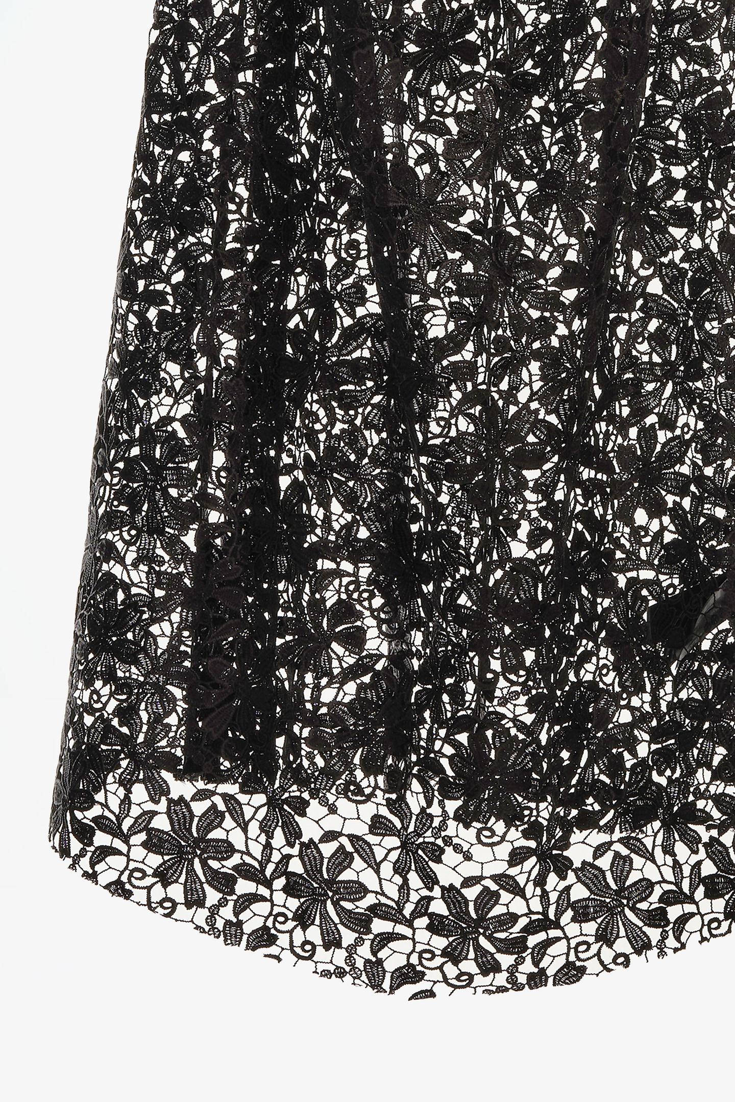 Женское платье Zara Limited Edition Guipure Dotted Mesh Slip, цвет: Чёрный — фото 6