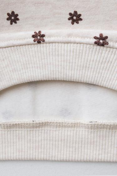 SHINY PRINT SWEATSHIRT - Sand / Marl by Zara - Image 3