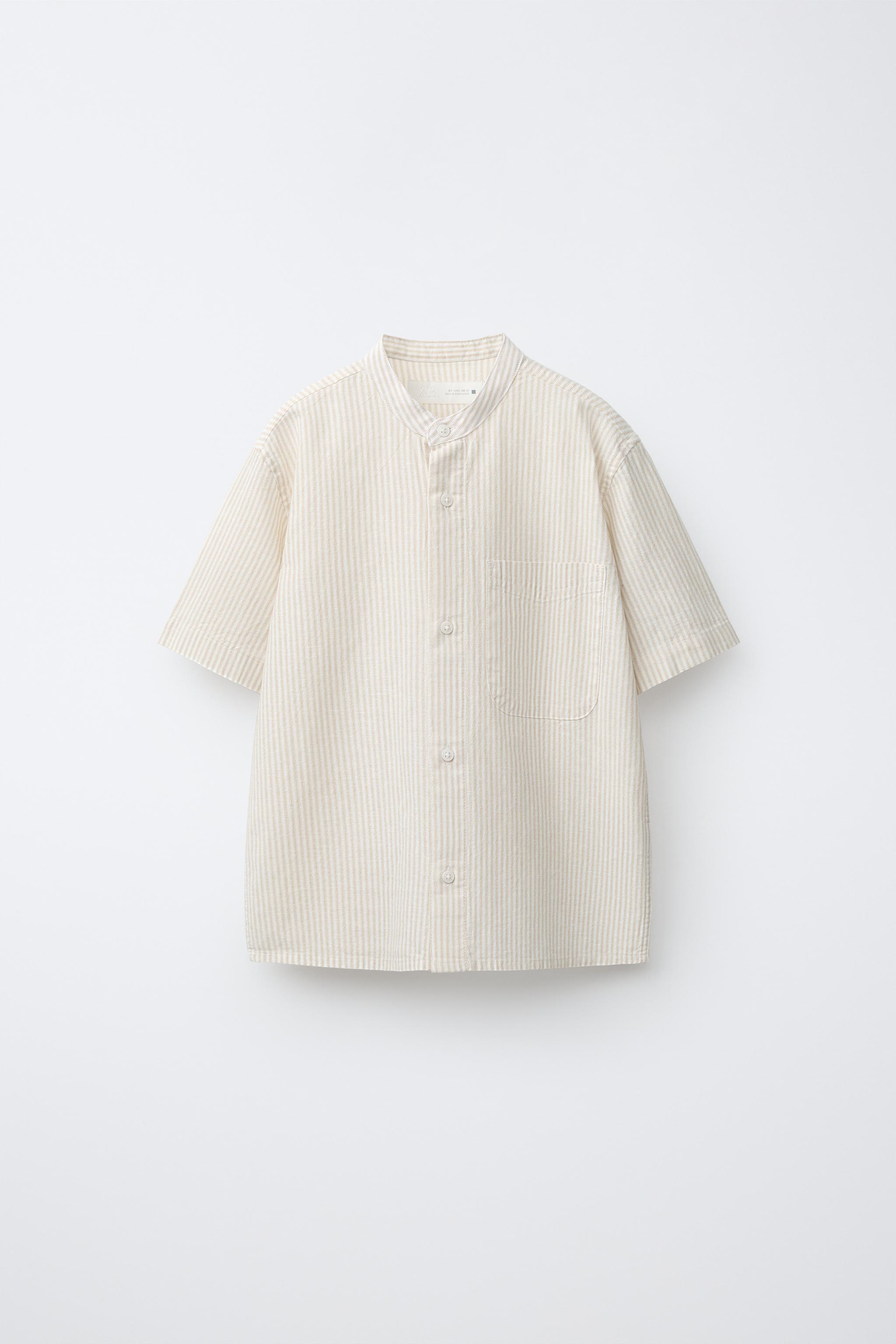 STRIPED COTTON LINEN SHIRT