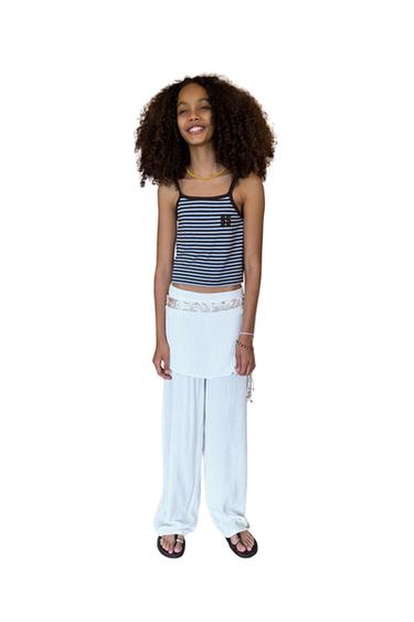 WIDE-LEG PAREO TROUSERS - White by Zara