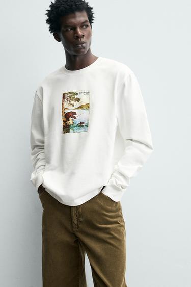 T-SHIRT À IMPRIMÉ OURS - Blanc de Zara - Image 4