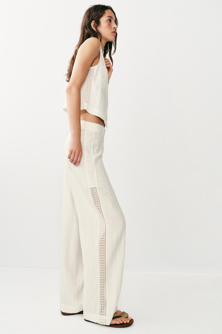 PANTALÓN CON INSERCIONES DE ENCAJE EN LOS LATERALES 5