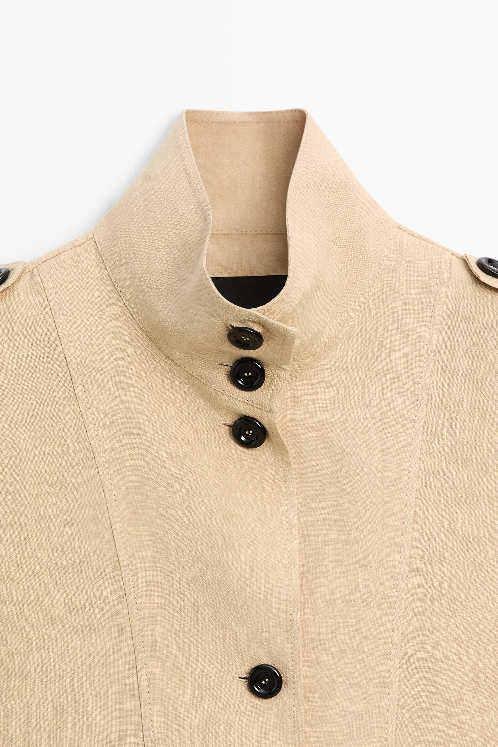 100% linen fluid bomber jacket
