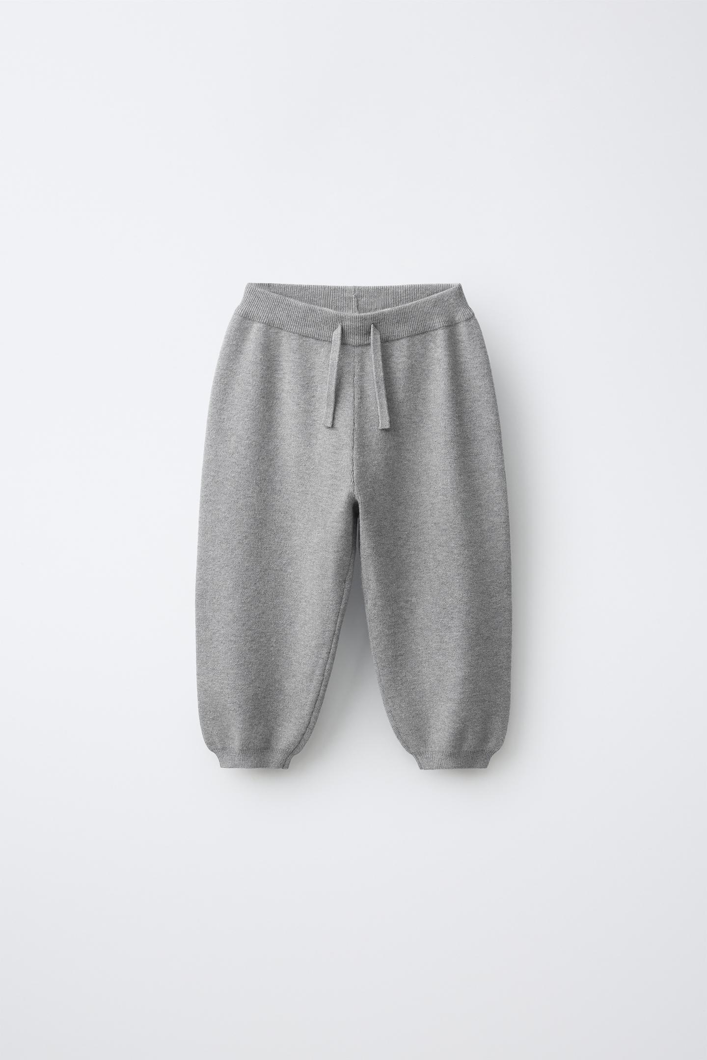 Детские брюки Zara Knit Jogger, цвет: Серый меланжевый — фото 1