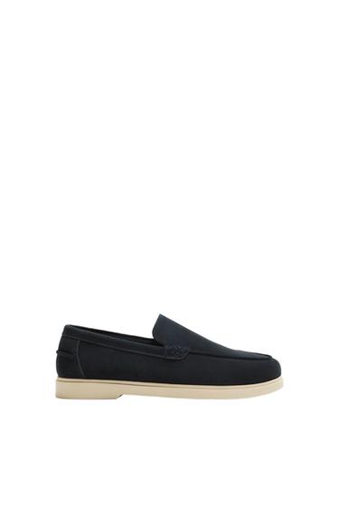 CASUAL LEATHER LOAFERS - Blue by Zara