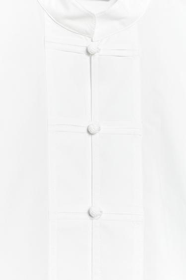 CHEMISE EN POPELINE À ALAMARS - Blanc de Zara - Image 6