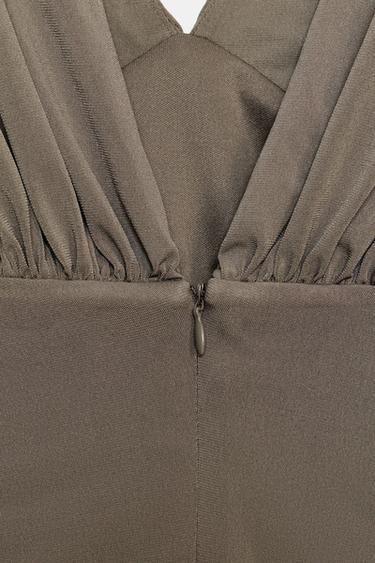 ROBE COURTE VOLUME - Gris taupe de Zara - Image 6
